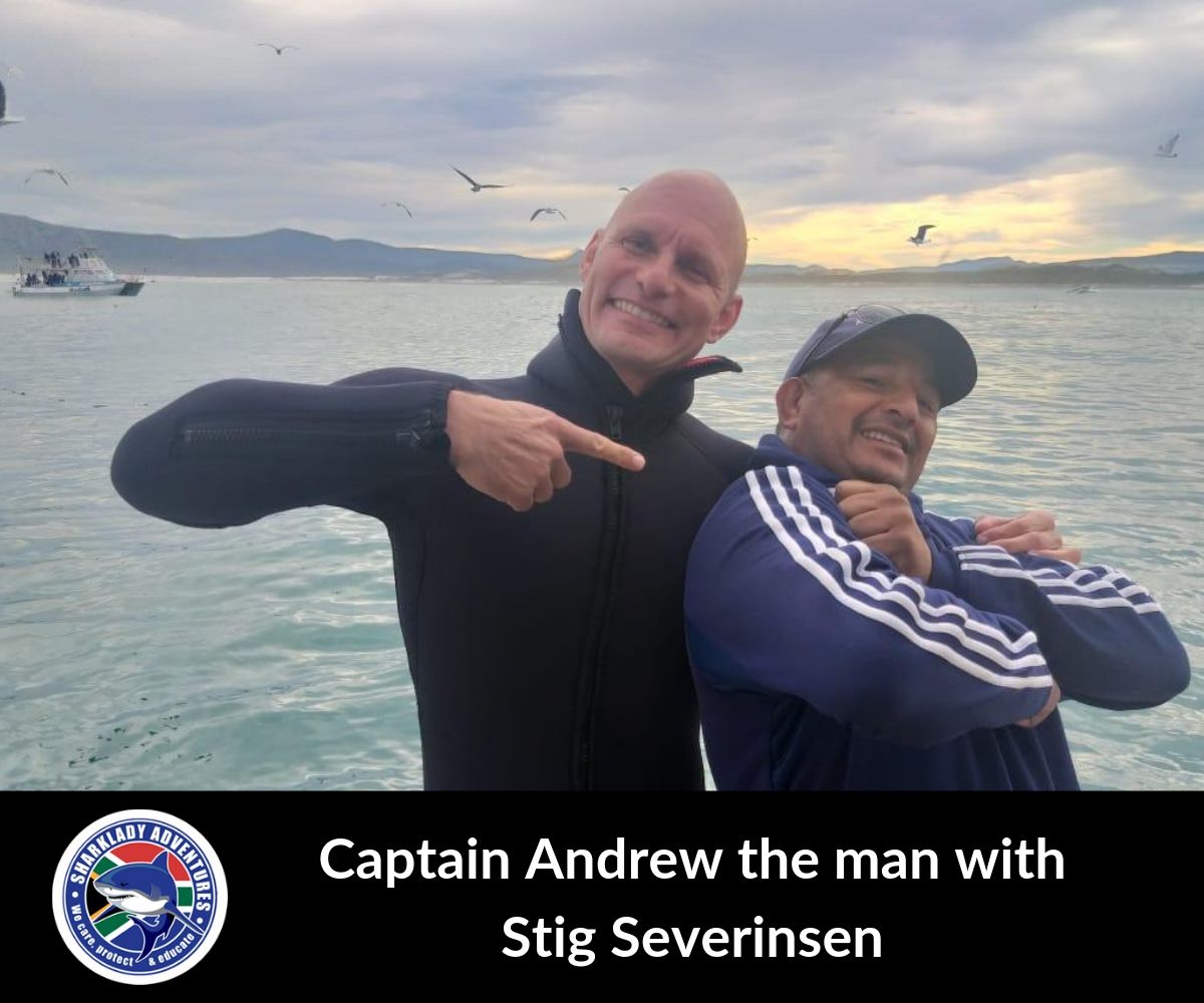 Captain Andrew the man with Stig Severinsen - Sharklady Adventures