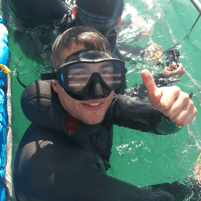 Happy cage diver